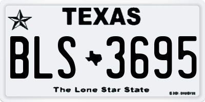 TX license plate BLS3695