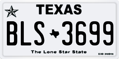 TX license plate BLS3699