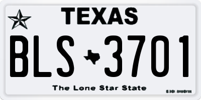 TX license plate BLS3701