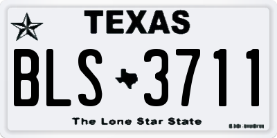 TX license plate BLS3711