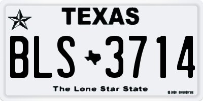 TX license plate BLS3714