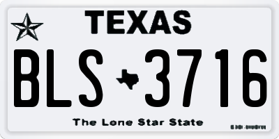 TX license plate BLS3716