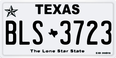 TX license plate BLS3723