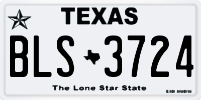 TX license plate BLS3724