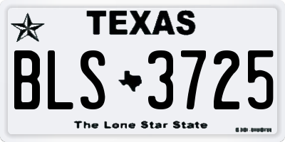 TX license plate BLS3725
