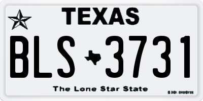 TX license plate BLS3731