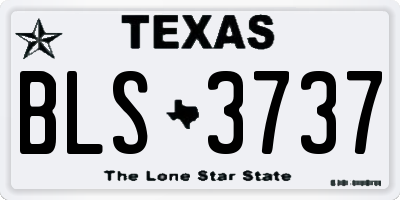 TX license plate BLS3737