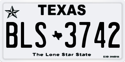 TX license plate BLS3742