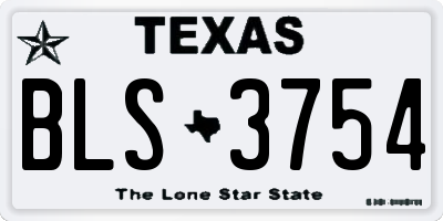 TX license plate BLS3754