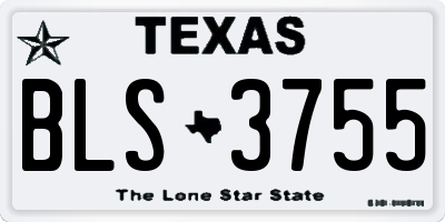 TX license plate BLS3755