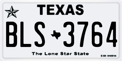 TX license plate BLS3764