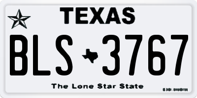 TX license plate BLS3767