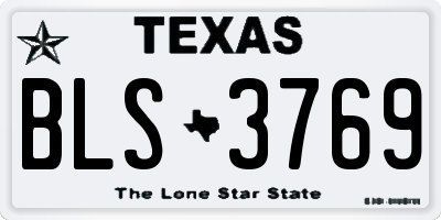 TX license plate BLS3769