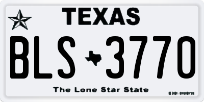 TX license plate BLS3770