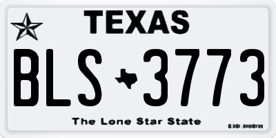 TX license plate BLS3773