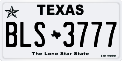 TX license plate BLS3777