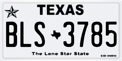 TX license plate BLS3785