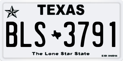 TX license plate BLS3791