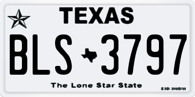 TX license plate BLS3797