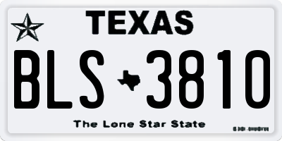 TX license plate BLS3810