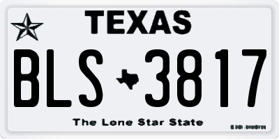 TX license plate BLS3817