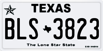 TX license plate BLS3823