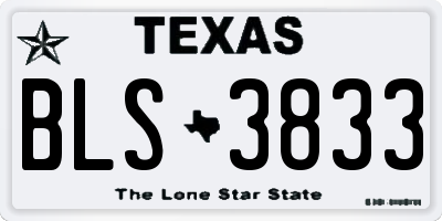 TX license plate BLS3833