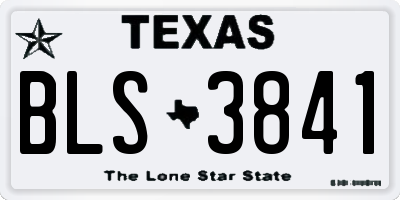 TX license plate BLS3841