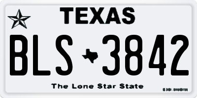 TX license plate BLS3842