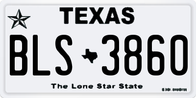 TX license plate BLS3860