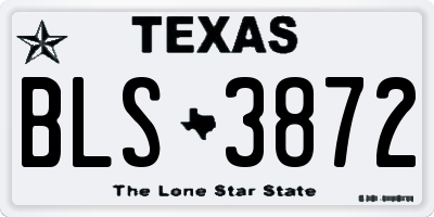 TX license plate BLS3872