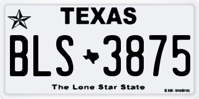 TX license plate BLS3875