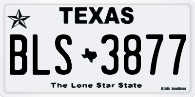TX license plate BLS3877
