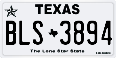 TX license plate BLS3894