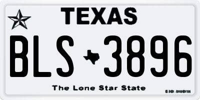 TX license plate BLS3896