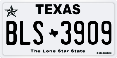 TX license plate BLS3909