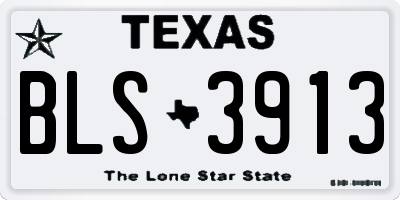 TX license plate BLS3913