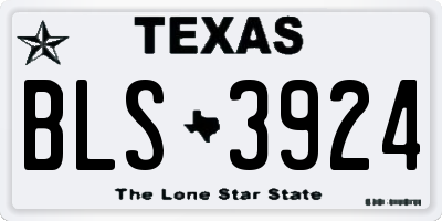 TX license plate BLS3924