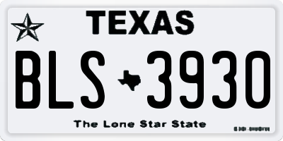 TX license plate BLS3930