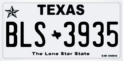 TX license plate BLS3935