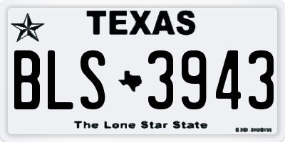 TX license plate BLS3943
