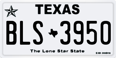 TX license plate BLS3950