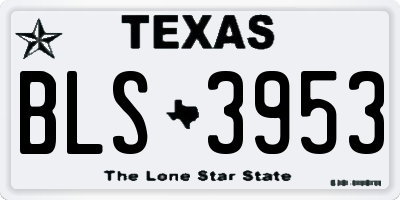 TX license plate BLS3953