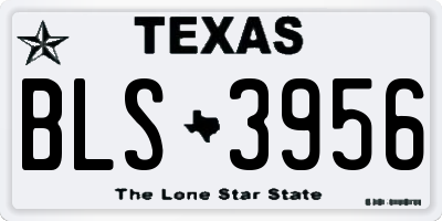 TX license plate BLS3956
