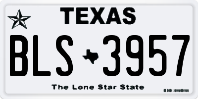 TX license plate BLS3957