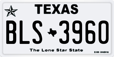TX license plate BLS3960