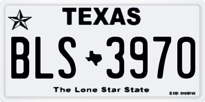 TX license plate BLS3970