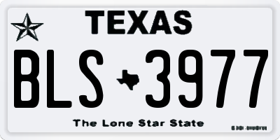 TX license plate BLS3977
