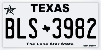 TX license plate BLS3982