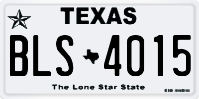 TX license plate BLS4015